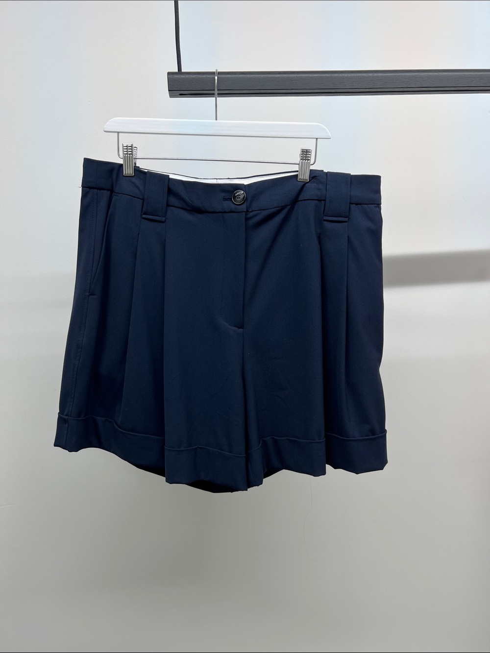 Ganni Navy Pleated Tailored Men’s Shorts